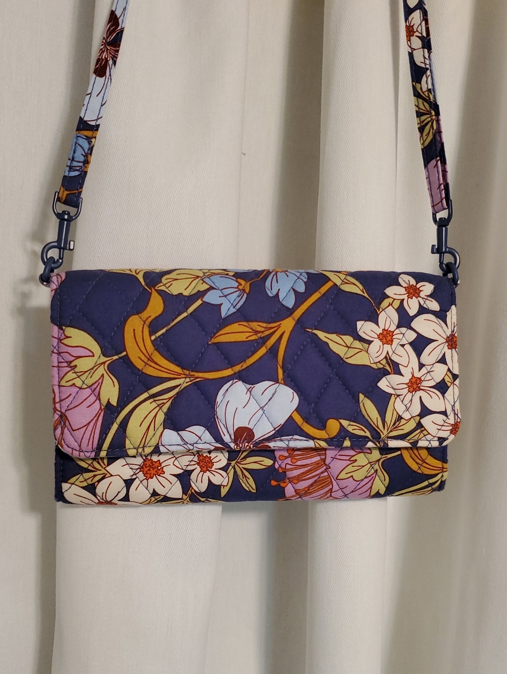 Vera Bradley Quilted Floral Crossbody Bag - Navy Floral